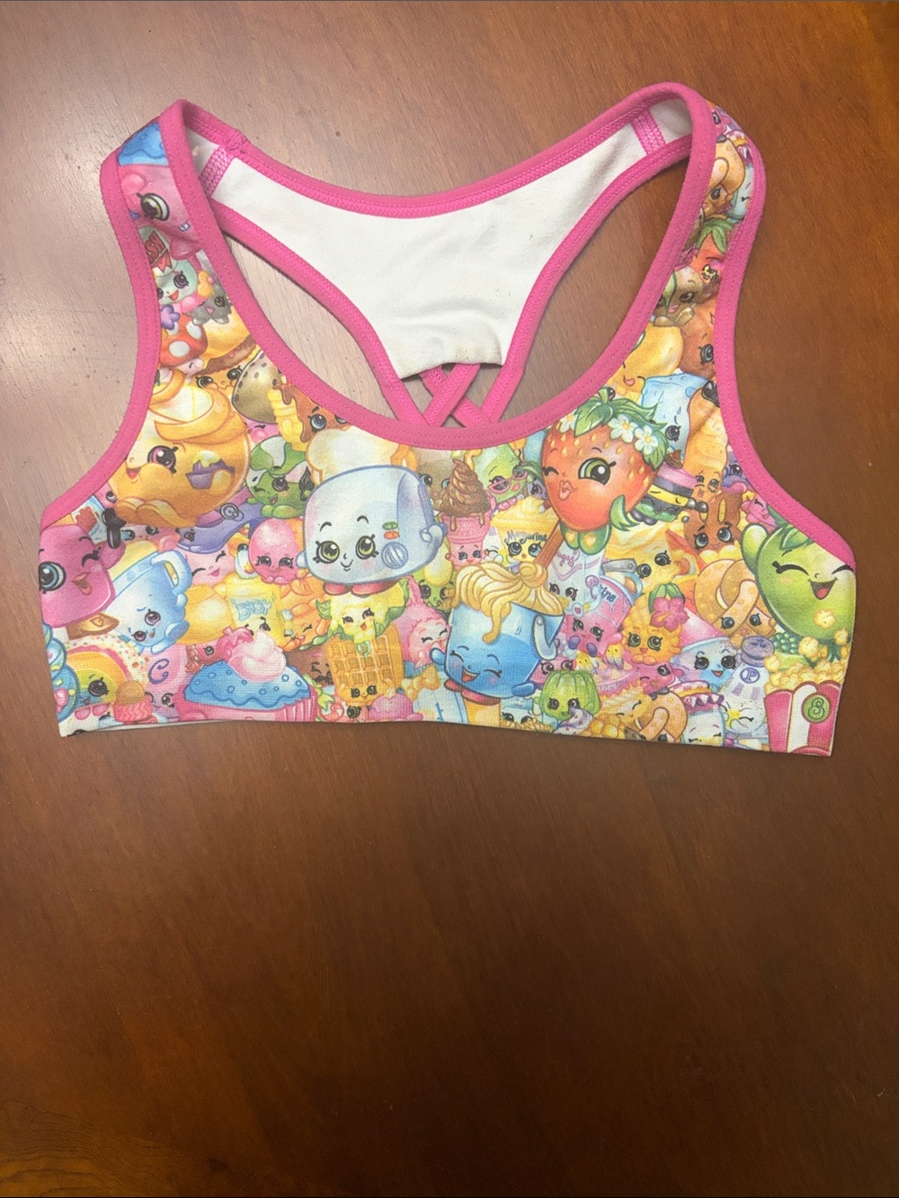 Shopkins Pink Multi-Color Kids Sports Bra